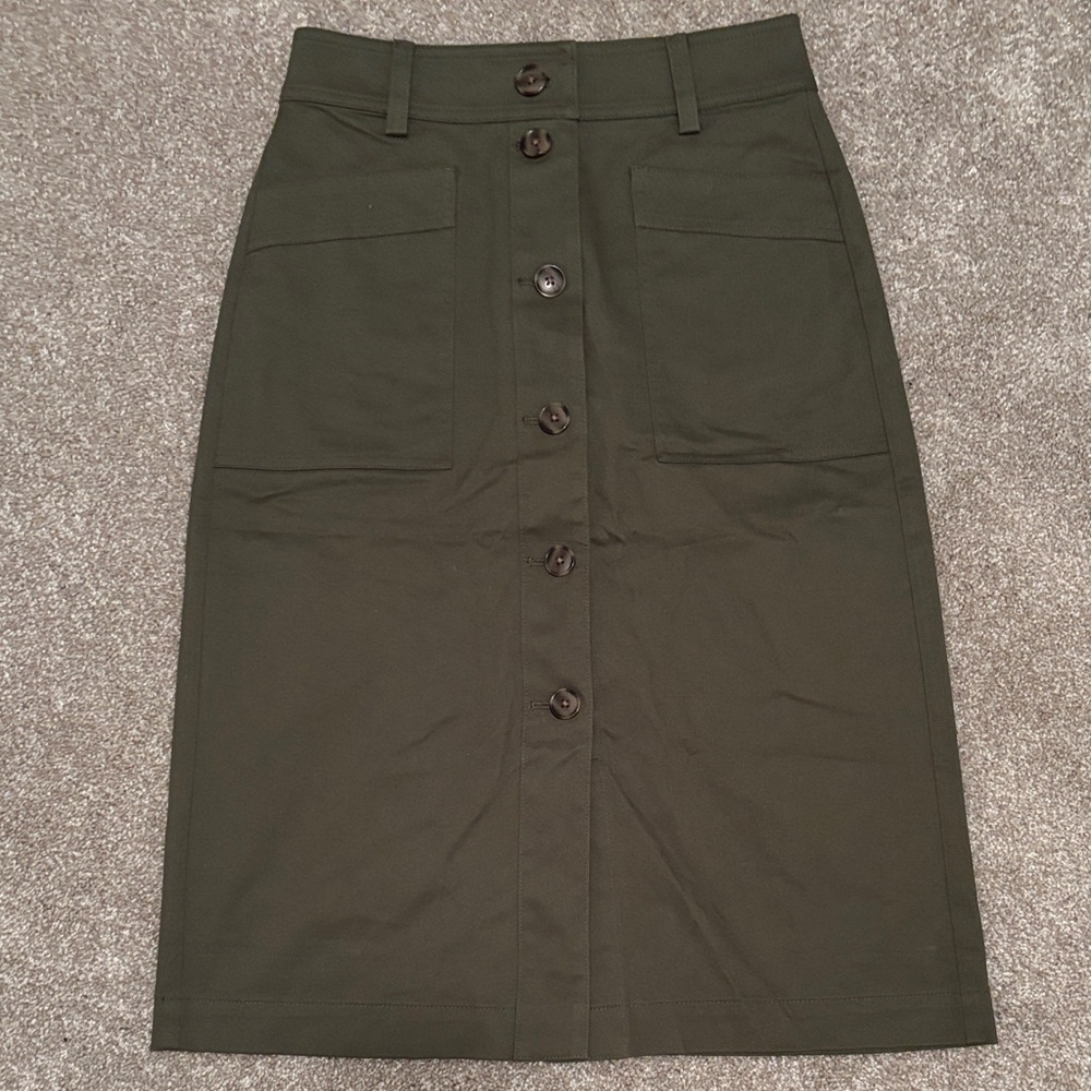 J. Crew Button-Front Midi Skirt